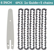 엔진톱 전기톱 기계톱 스크롤쏘 쇠톱날 스틸엔진톱 46 8 인치 전기 톱 가이드 바 체인 세트 1/4 '', 03 6 INCH 6PCS
