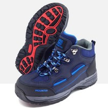 마운티아 캐쥬얼 6인치 편안한 안전화 작업화 경량 메쉬 통기성 지퍼 네이비