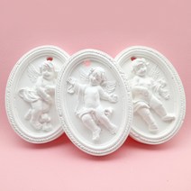향기에반하다 실리콘 몰드 타원 아기 천사 1구 왁스타블렛 석고방향제 재료, 양팔벌린 아기천사