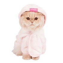 캣츠모리 물먹는 목욕가운 강아지 고양이 펫타올, 핑크