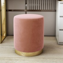 화장대의자 벨벳 PU가죽 화장대 스툴 원형 스툴의자, 핑크 벨벳+(증정)신체측정줄자