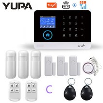 자전거 오토바이 도난방지 경보기 전동 원격 와이파이 GSM 홈 보안 경보 시스템 무선 키보드 및 모션 센서 도난 방지 TUYA 앱 제어 스마트 키트, 12.C - 영국 플러그