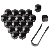 루그리 자동차 휠 너트 커버 캡 너트 장착 집게 set, 자동차 휠 너트 커버 캡 블랙 17mm 20p