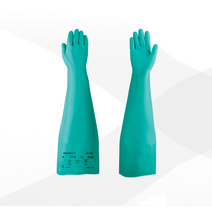 내화학 화학물질 니트릴 장갑 팔뚝길이 64cm 폴리머, 1개