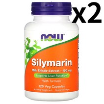 Now Foods 실리마린 밀크시슬 추출물 150mg 베지 캡슐 120정, 2개묶음