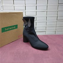 여성니트부츠 여성 겨울 워커 기모앵클 통굽 가죽 부츠 006