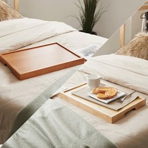 [하이목스]원목 미니 모반 베드트레이 원목쟁반, 브라운