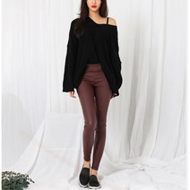여자 밴딩 슬림 코팅 스키니 진 팬츠 심플 skinny 오피스룩 출근룩 데일리 직장인