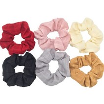 스크런치 곱창밴드6개/몫 벨벳 탄성 헤어 밧줄 scrunchies 여자 없음 주름 타이 레오파드 여성 대형 작은