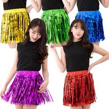 하와이메탈훌라 스커트 수술치마 무용의상 파티, 54X39cm, 핑크1+블루1