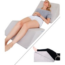 리센우드 폼 침대 웨지 베개 세트 독서 수면용 등 지지 침대용 2개 분리 윗몸일으키기 각진, Gray Wedge Pillow