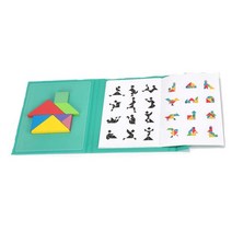 유아 원목자석탱그램 모양퍼즐 놀이판 아동 첫칠교 칠교놀이도안 유아칠교 자석칠교놀이 우드