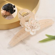 단발머리 긴머리 예쁘게 묶기 헤어 악세서리 반머리묶음 왕 집게핀 자개 바나나핀