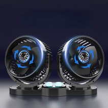차량용 선풍기 USB 무소음 더블 헤드 초강력 풍력 차량 장착 액세서리 12V 24V, 6.Double switch 24V