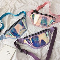 에블 대박걸 오로라 빛깔 반투명 미니 배낭 크로스백 힙쌕 유니크 보조가방 귀여운 크로스백 3color