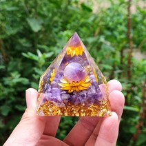 Orgone 명상 정신수양 기분좋은 힐링 에너지 용품 피라미드 크리스탈 풍수 장식품 소품, 27