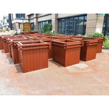 방무목 플랜트박스 오동나무 육각 사각 원목 데크 도로용 삼나무 대형 화분 화단 목재, 나무, 특대, 120x80x50  두께 1.5cm