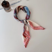 로코하 벨티드 여성 실크 사각 쁘띠 스카프