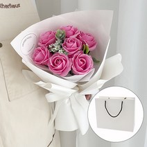 어나더플레르 7송이 장미 꽃다발+쇼핑백, 핑크