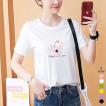 [오늘발송] 스타일아유 컬러버드 프린팅 반팔 찰랑매력 여성용 티셔츠