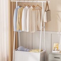 드레스룸 이동식 옷걸이 스탠드옷걸이 튼튼한행거 철제 수납 옷방 스탠딩 행거, GS_화이트 수납형
