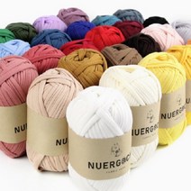 누에르고치 패브릭얀 (29색) NUERGOCHI fabric yarn 져지 원단으로 털날림이 없고 부드러운 감촉으로 피부가 예민하신 분에게도 안전 뜨개질 대바늘 코바늘, 09.레드