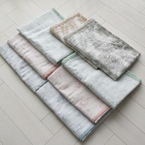 디케이홈 투톤 4중거즈 유아 아기 블랭킷, 브라운리브