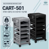 양방향 오픈 서랍 미용실 카트 다용도 서랍장 이동식 트롤리 이동수납장 저소음 회전바퀴 (완조립 배송), 회색