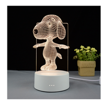 무선 LED 아크릴 무드등 강아지, 단색