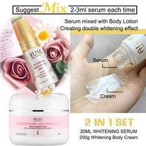 주름개선에스테틱 알케 블리칭 하이드레이팅 데일리 바디로션 24시간 보습 브라이트닝 안색, 2 in 1 Set크림