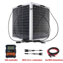 태양광 패널 300W 600W 유연한 단결정 셀 RV 12V 키트 자동차/보트/배터리/캠핑용 컨트롤러 포함, 04 2pcs-600W 30A kit