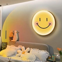 거실 벽화 귀여운 스마일 LED무드등 힐링 인테리어 카페 안방 침실 매장 벽장식 101425, 01 60X60, LED무드등(전원220V)+B탑+01 골드프레임