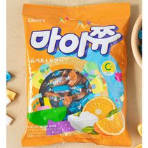 크라운 마이쥬 대용량 젤리 852g 복숭아 딸기/ 포도 사과/ 오렌지요거트 마이쭈 (대략206개), 오렌지요거트맛