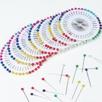 구슬 원형 해바라기 시침질용 시침핀 2개 핀꽂이 소잉, 해바라기시침핀