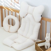 마롤로뜨 내추럴 유모차 라이너 사계절 양면 시트 신생아 카시트, 아이보리, 1개