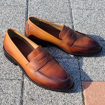 젠틀안트 핸드 워싱 태닝가죽 슬립온 페니로퍼 브라운 CZ1060