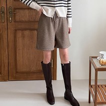봄 가을 데일리 캐주얼 골지 니트 밴딩 4부 반바지 팬츠