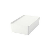 이케아 리빙 KUGGIS 쿠기스 정리수납박스+뚜껑 소형 18x26x8cm 플라스틱 리빙박스, 단품