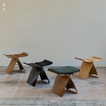 스툴 나비 버터플라이 의자 (쿠션옵션), 나비 의자 - 어두운 나무 색상