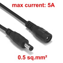 DC 전원 케이블 5.5mm x 2.1mm 0.5M/1M/2M/3M/5M/10M 22AWG 연장 코드 CCTV 카메라용 남성 여성 LED 조명, [03] 20AWG Black, 02 5pcs_04 2m
