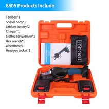 SWANSOFT 무선 충전식 전기 가지치기 가위 정원 절단 도구 40mm 21V, 01 2x 21V Battery