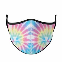 Top Trenz Kids Face Wrap Cloth Reusable Fashion Mask Medium (Ages 8+ to Adult) (Brown Zebra) 바이오더, Pastel Tie Dye
