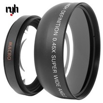 RYH 58MM 0.45x 와이드 앵글 렌즈 + 캐논 EOS 350D/ 400D/ 450D/ 500D/ 1000D/ 550D/ 600D/ 1100D 용 매크로 Nikon 호환, 단일옵션