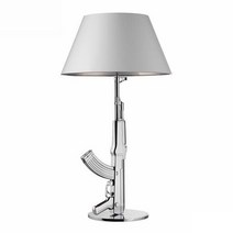 현대 필립 스타크 디자인 AK47 총 모양 테이블 램프 골드/실버 도금 복제 110V 220V 독서 등, 02 Silver