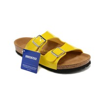 Birkenstoc.k 가죽 통기 백합 더블 단추 패션 슬리퍼 남녀 동일