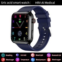 스마트워치 등산시계 러닝시계 마라톤시계 의료용 혈당 요산 ECG + PPG 체온 블루투스, 블루