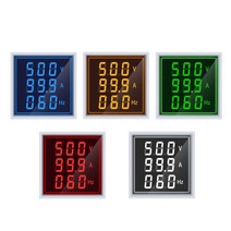 LED 디지털 전압계 전류계 헤르츠 HZ 미터 AC 50-500V 0-100A 전압 전류 증폭기 테스터 감지기 신호 광 표시기, [03] Voltage Current HZ, [03] Blue