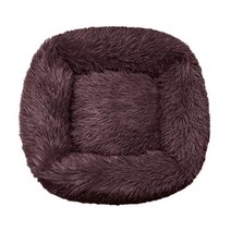 애완견 침대 슈퍼 소프트 개집 사각형 푹신한 고양이 집 따뜻하고 편안한 수면 쿠션 매트 소파 빨 수있는 강아지 플러시, Dark brown+40CM Small Up To 2K