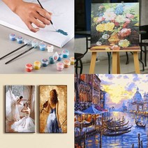 DIY 명화 그리기 인테리어 그림 인물 동물 건물 유화그리기세트 직장인 집순이 취미 선물, 뿔꽃축제
