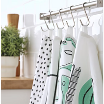 이케아 RINNIG 린니그 행주 화이트/그린/패턴 45x60 cm ikea kitchen towels 4 p 세트, 1 세트